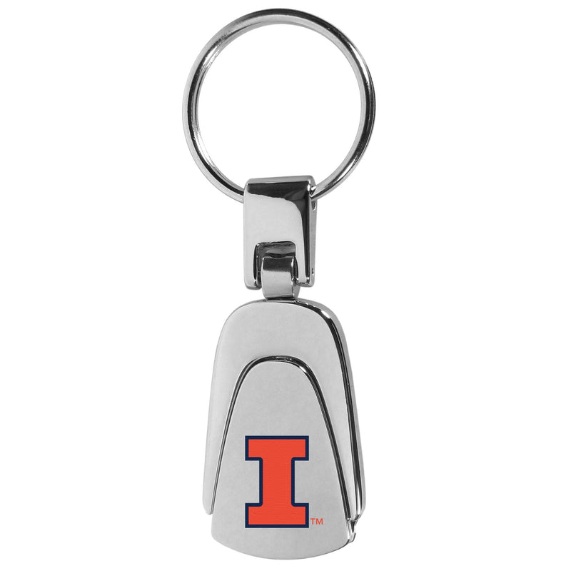 Illinois Fighting Illini Steel Teardop Key Chain-Key Chains-JadeMoghul Inc.