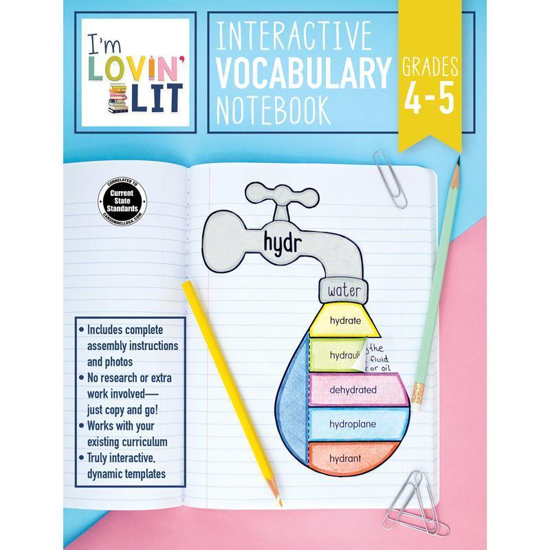 IM LOVIN LIT VOCAB NOTEBOOK GR 4-5-Learning Materials-JadeMoghul Inc.