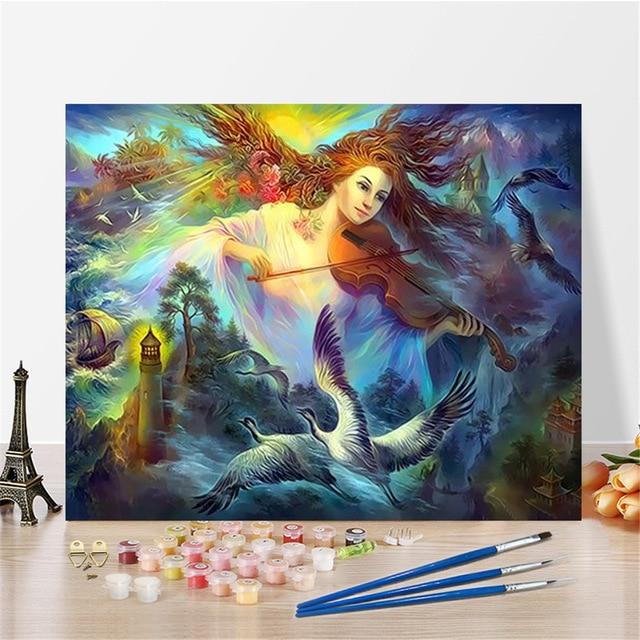 Imagine Scenery Paint By Numbers Hand Painted Home Decor Kits Drawing Canvas DIY Oil Coloring Painting Pictures By Numbers AExp