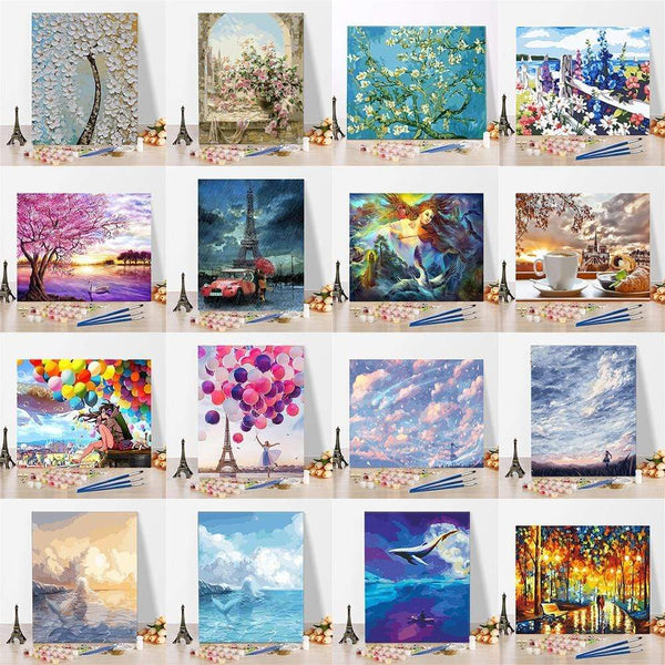 Imagine Scenery Paint By Numbers Hand Painted Home Decor Kits Drawing Canvas DIY Oil Coloring Painting Pictures By Numbers AExp