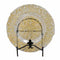 Impeccable Glass Charger Plates With Floral Patten, Clear And Gold-Charger Plates-Clear And Gold-GLASS-JadeMoghul Inc.