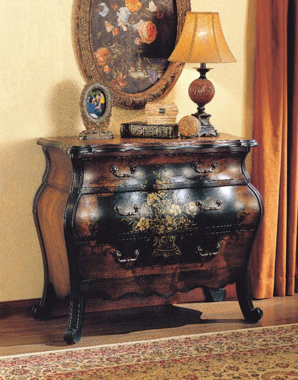 Imperial Wooden Chest, Antique Black & Oak Brown-Accent Chests and Cabinets-Antique Black & Oak-MDF Green Poplar Wood-JadeMoghul Inc.