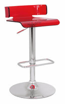 Impressive Adjustable Stool with Swivel, Red & Chrome-Bar Stools and Counter Stools-Red & Chrome Silver-ABS (Acrylic Resin) Metal (Chromed Steel)-JadeMoghul Inc.