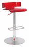 Impressive Adjustable Stool with Swivel, Red & Chrome-Bar Stools and Counter Stools-Red & Chrome Silver-ABS (Acrylic Resin) Metal (Chromed Steel)-JadeMoghul Inc.