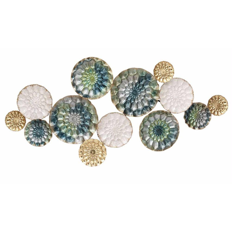 Impressive Metal Wall Sculpture, Multicolor-Wall Sculptures-Multicolor-Metal-JadeMoghul Inc.