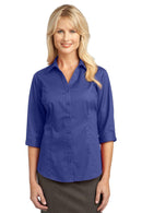 IMPROVED Port Authority Ladies 3/4-Sleeve Blouse. L6290-Woven Shirts-Mediterranean Blue-4XL-JadeMoghul Inc.