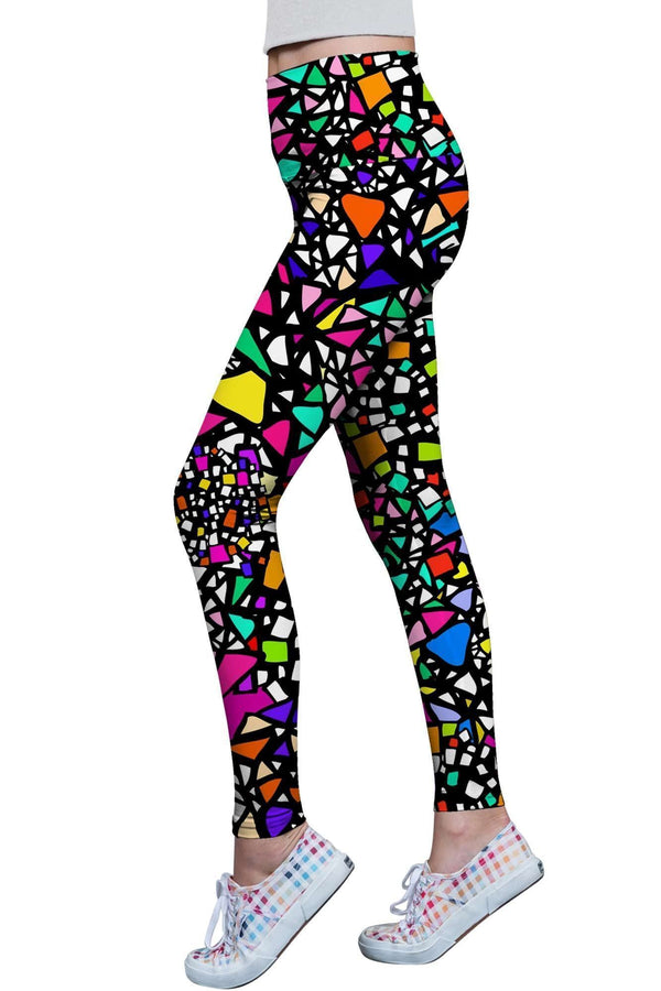 In a Joyful Mood Lucy Printed Performance Legging - Women-In a Joyful Mood-XS-Pink/Yellow/Black-JadeMoghul Inc.