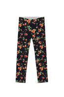 In The Night Lucy Cute Black Floral Printed Leggings - Girls-In The Night-18M/2-Black/Brown/Orange-JadeMoghul Inc.