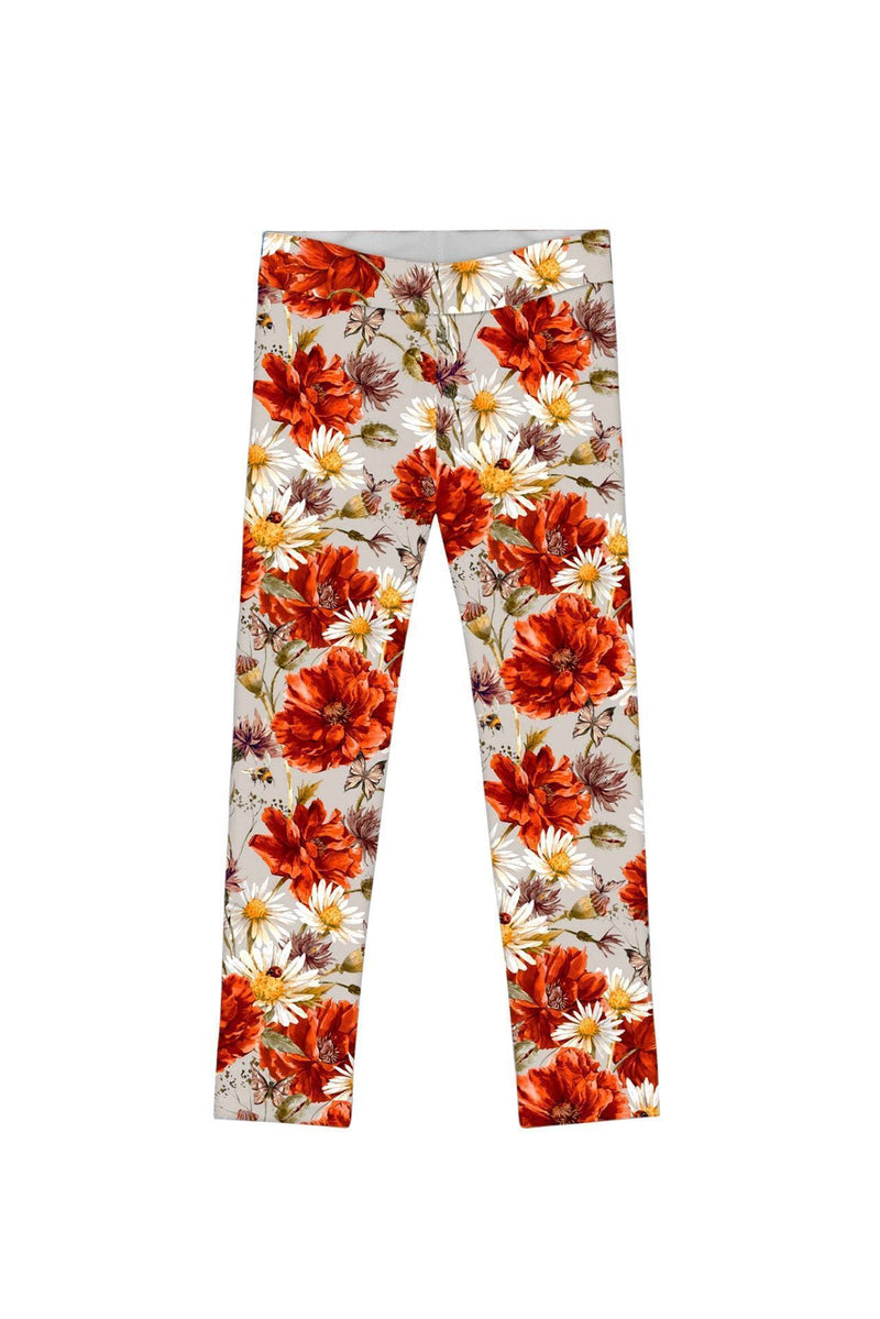 In The Wheat Field Lucy Cute Grey Floral Print Legging - Girls-In The Wheat Field-18M/2-Grey/Red/White-JadeMoghul Inc.