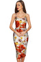 In The Wheat Field Olivia Grey Floral Pencil Dress - Women-In The Wheat Field-XS-Grey/Red/White-JadeMoghul Inc.