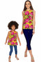 Indian Summer Emily Vintage Floral Print Dressy Top - Women-Indian Summer-XS-Yellow/Pink-JadeMoghul Inc.
