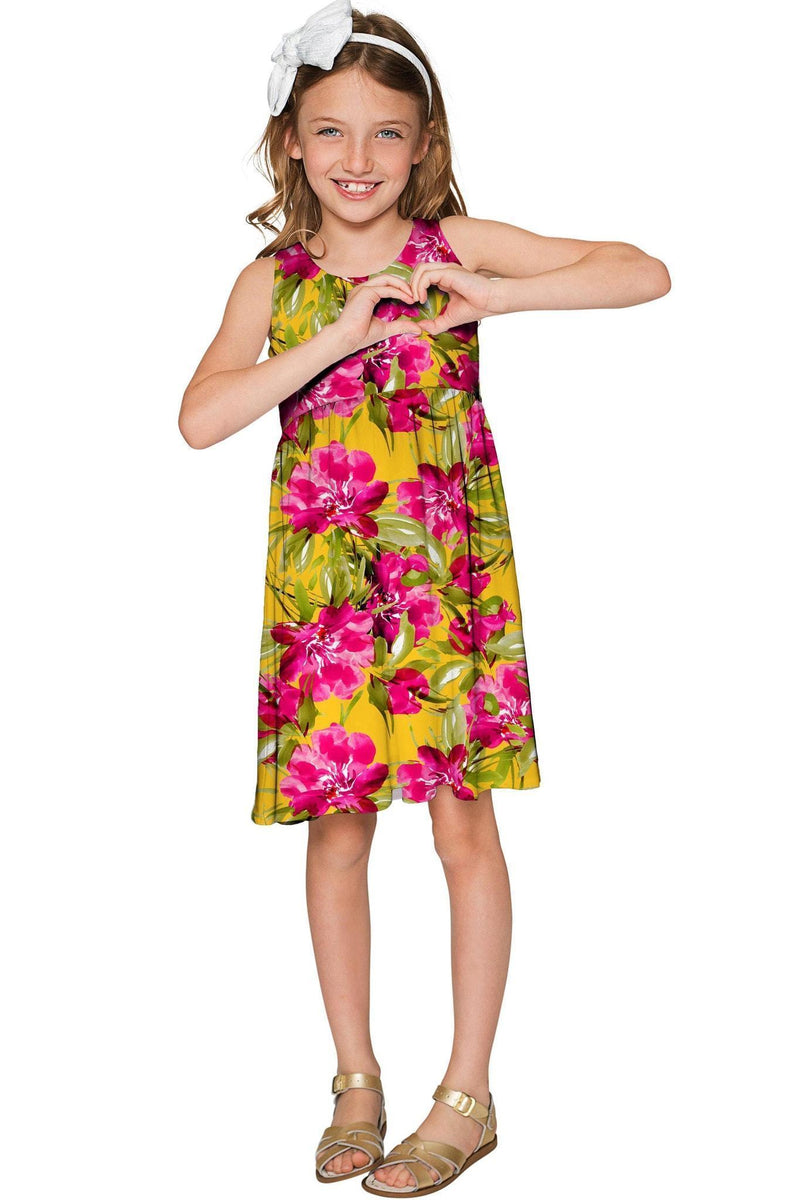 Indian Summer Sanibel Pink & Yellow Floral Print Dress - Girls-Indian Summer-18M/2-Yellow/Pink-JadeMoghul Inc.
