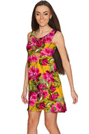 Indian Summer Sanibel Pink & Yellow Floral Print Dress - Women-Indian Summer-XS-Yellow/Pink-JadeMoghul Inc.