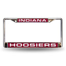 Ford License Plate Frame Indiana Red Laser Chrome Frame