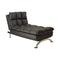 Indoor Chaise Lounge Chairs Sophisticatedly Designed Contemporary Leatherette Chaise, Black Benzara