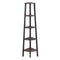 Industrial Style Free Standing Iron Bookcase with Five Wooden Shelves, Brown and Black