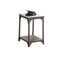 Industrial Style Metal and Wood Rectangular End Table, Oak Brown-Side and End Tables-Brown-Metal and Wood-JadeMoghul Inc.