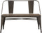 Industrial Style Metal Dining Side Bench with Bamboo Wood Seat, Brown