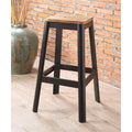 Industrial Style Metal Frame and Wooden Bar Stool, Brown and Black-Bar Stools-Brown and Black-Metal and Wood-JadeMoghul Inc.