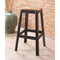 Industrial Style Metal Frame and Wooden Bar Stool, Brown and Black-Bar Stools-Brown and Black-Metal and Wood-JadeMoghul Inc.