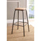 Industrial Style Metal Frame Wooden Bar Stool, Brown and Gray, Set of Two-Bar Stools-Brown and Gray-Metal and Wood-JadeMoghul Inc.