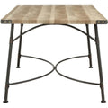 Industrial Style Rectangular Wood and Metal Dining Table, Brown and Gray-Dining Furniture-Brown and Gray-Metal and Wood-JadeMoghul Inc.