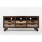 Industrial Style Wood & Metal Media Cart With 6 Drawers, Brown-TV Cart-Brown-Wood & Metal-JadeMoghul Inc.