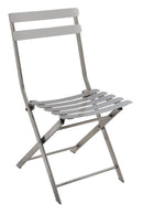 Industrial Styled Metal Folding Chair, Silver, Pack Of Two-Chairs-Silver-Metal-JadeMoghul Inc.