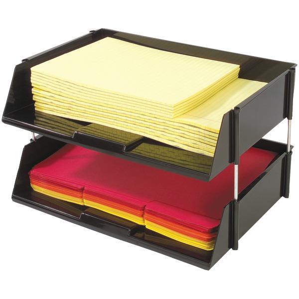 Industrial Tray(TM) Side-Load Stacking Trays with Risers, 2 pk-Office Organization & Ergonomics-JadeMoghul Inc.