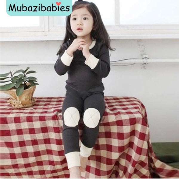 Infant boy clothing Children Padded Clothing for Babies Kids Autumn Winter Plus Velvet Set Warm Underwear Clothes baby-Brown-12M-JadeMoghul Inc.