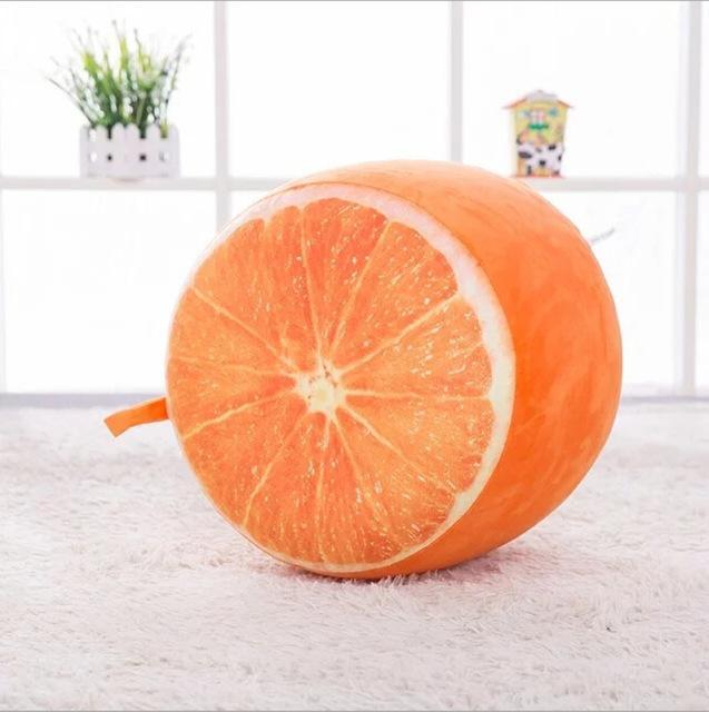 Inflatable Stool Kids Plush Toys 3D Fruit Series Pillow Cushion Soft Cute Toy For Home Decor-Orange-JadeMoghul Inc.