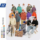 INFLATION 2020 Autumn Mens Thick Fleece Hoodies Hip Hop Pure Hoodies Thick Velvet Fabrics Winter Hoodies 167W17 JadeMoghul Inc. 