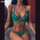 INGAGA High Waist Bikini 2020 Push Up Swimsuit Leopard Swimwear Women Brazilian Bikini Set Biquini Sexy Bathing Suit Women AExp