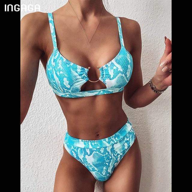 INGAGA High Waist Bikini 2020 Push Up Swimsuit Leopard Swimwear Women Brazilian Bikini Set Biquini Sexy Bathing Suit Women AExp