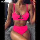 INGAGA High Waist Bikini 2020 Push Up Swimsuit Leopard Swimwear Women Brazilian Bikini Set Biquini Sexy Bathing Suit Women AExp