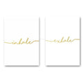Inhale Exhale Golden Simple Quote Canvas Posters and Prints Nordic Style Wall Art Painting Wall Picture for Living Room Decor-13x18cm Unframed-2 pcs Set-JadeMoghul Inc.