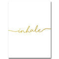 Inhale Exhale Golden Simple Quote Canvas Posters and Prints Nordic Style Wall Art Painting Wall Picture for Living Room Decor-13x18cm Unframed-Picture 1-JadeMoghul Inc.