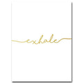 Inhale Exhale Golden Simple Quote Canvas Posters and Prints Nordic Style Wall Art Painting Wall Picture for Living Room Decor-13x18cm Unframed-Picture 2-JadeMoghul Inc.
