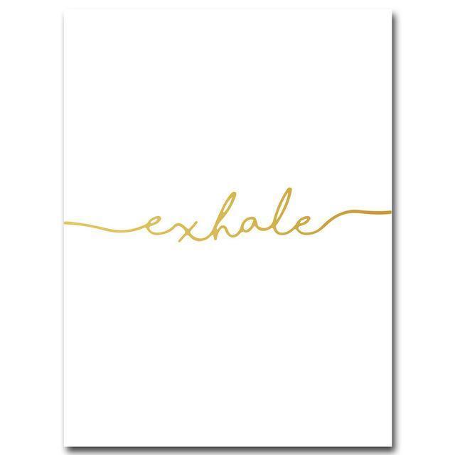 Inhale Exhale Golden Simple Quote Canvas Posters and Prints Nordic Style Wall Art Painting Wall Picture for Living Room Decor-13x18cm Unframed-Picture 2-JadeMoghul Inc.