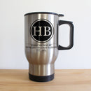 Custom Mugs Initials Monogram Mum/ Dad Silver Travel Mug