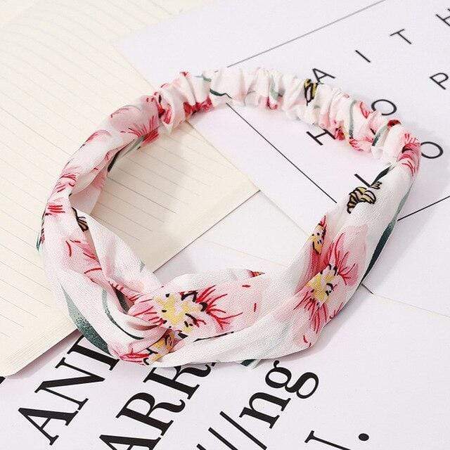Ins Fashion Women Retro Style Hairband floral Print Headband Cross Knot headband Bandage Summer Head Bandanas n Sweet Hair Bands AExp