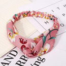 Ins Fashion Women Retro Style Hairband floral Print Headband Cross Knot headband Bandage Summer Head Bandanas n Sweet Hair Bands AExp