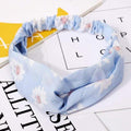 Ins Fashion Women Retro Style Hairband floral Print Headband Cross Knot headband Bandage Summer Head Bandanas n Sweet Hair Bands AExp