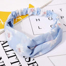 Ins Fashion Women Retro Style Hairband floral Print Headband Cross Knot headband Bandage Summer Head Bandanas n Sweet Hair Bands AExp