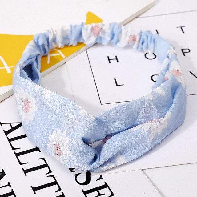 Ins Fashion Women Retro Style Hairband floral Print Headband Cross Knot headband Bandage Summer Head Bandanas n Sweet Hair Bands AExp