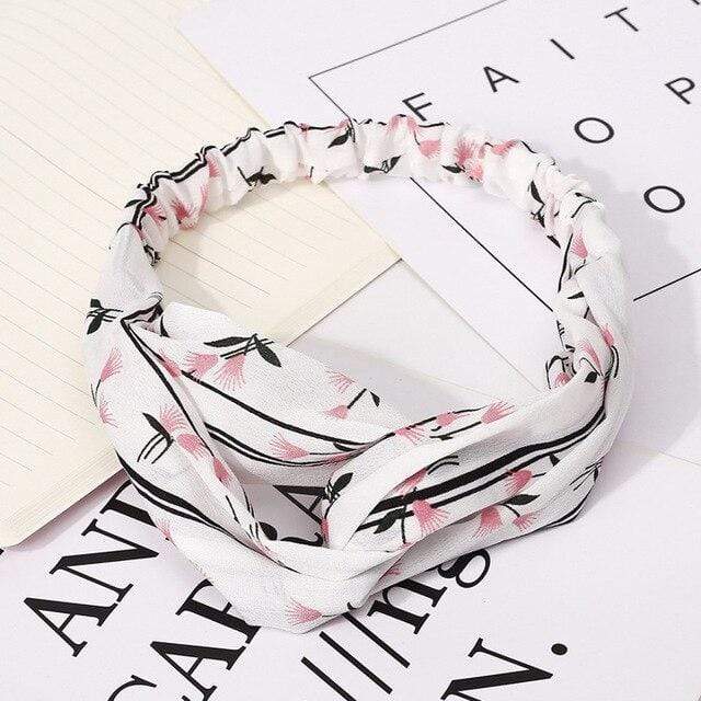 Ins Fashion Women Retro Style Hairband floral Print Headband Cross Knot headband Bandage Summer Head Bandanas n Sweet Hair Bands AExp