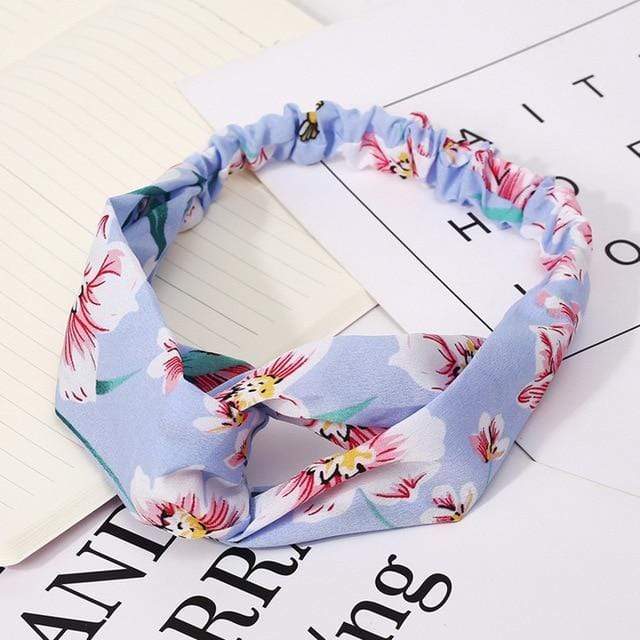 Ins Fashion Women Retro Style Hairband floral Print Headband Cross Knot headband Bandage Summer Head Bandanas n Sweet Hair Bands AExp
