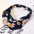 Ins Fashion Women Retro Style Hairband floral Print Headband Cross Knot headband Bandage Summer Head Bandanas n Sweet Hair Bands AExp