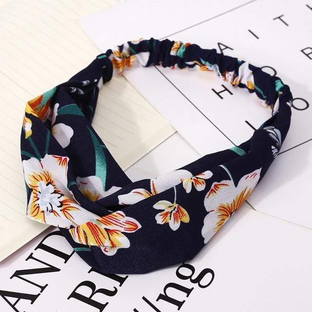 Ins Fashion Women Retro Style Hairband floral Print Headband Cross Knot headband Bandage Summer Head Bandanas n Sweet Hair Bands AExp