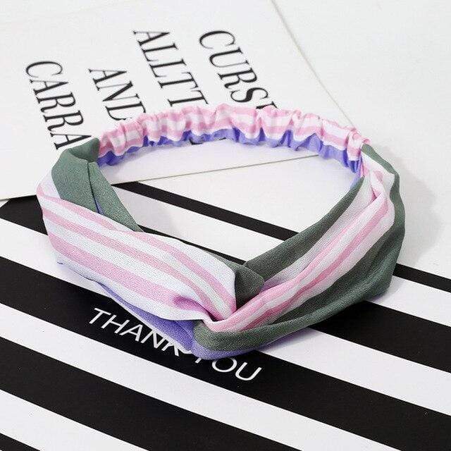 Ins Fashion Women Retro Style Hairband floral Print Headband Cross Knot headband Bandage Summer Head Bandanas n Sweet Hair Bands AExp